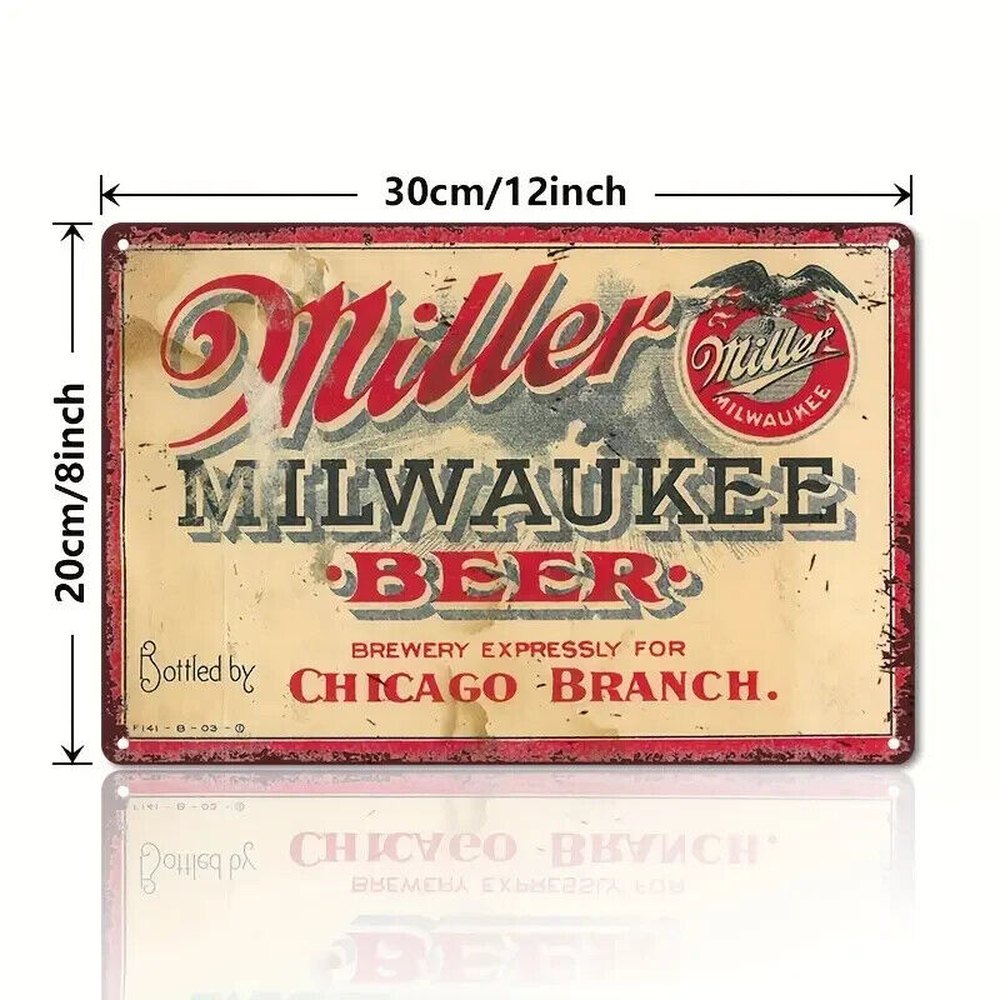 Miller Milwaukee Beer Novelty metal sign 12" x 8" Wall Art Home & Garden:Home Décor:Plaques & Signs Style Your Walls